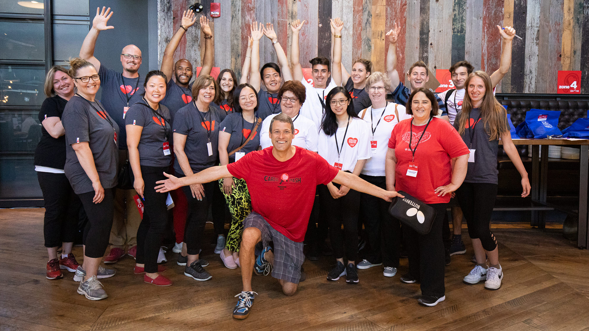 <p>Mike Kessel (centre, front) and the Heart & Stroke team at Cardiac Smash 2019 in Toronto. </p> <p>Mike Kessel (centre, front) and the Heart & Stroke team at Cardiac Smash 2019 in Toronto. </p>