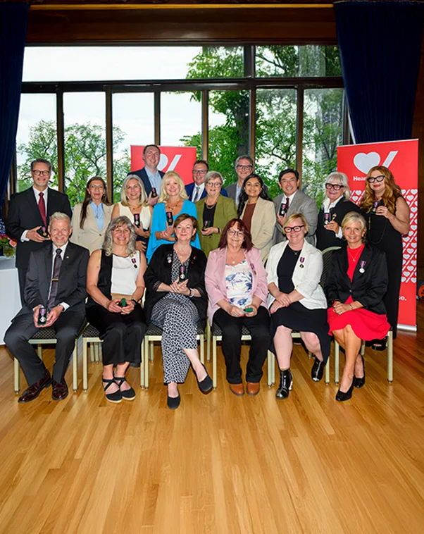 Recipients of King Charles III Coronation Medal awarded to Heart & Stroke volunteers.