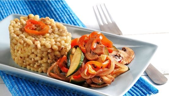 Barley with caramelized vegetables