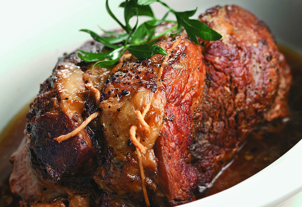 Pot roasted topped with fresh parsley