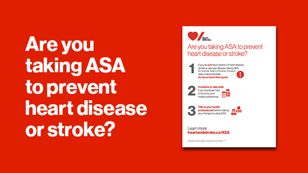 Heart & Stroke logo and text describing new ASA guidelines
