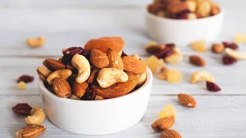 A small bowl of mixed nuts