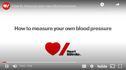 Screen capture from "How to measure your own blood pressure" video