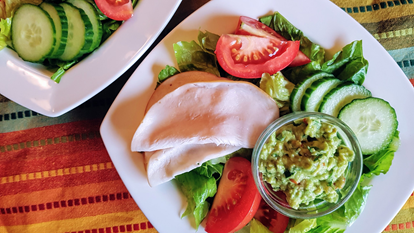 Lunch Salad with Avocado Jalapeno Dressing