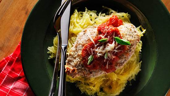 chicken parmigiana with spaghetti squash