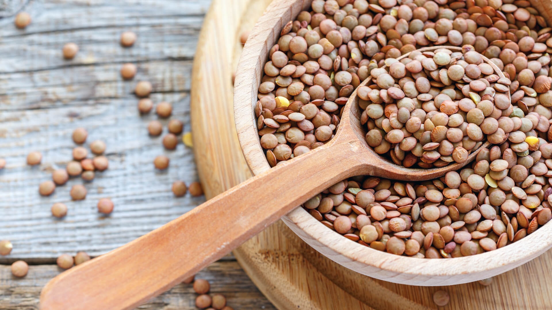 Close up of dried lentils