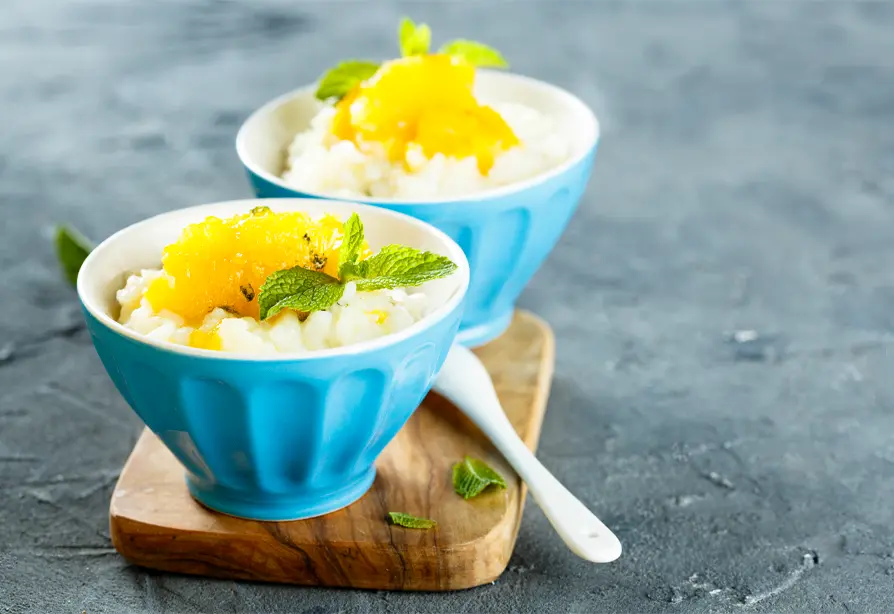 Pineapple lime rice pudding