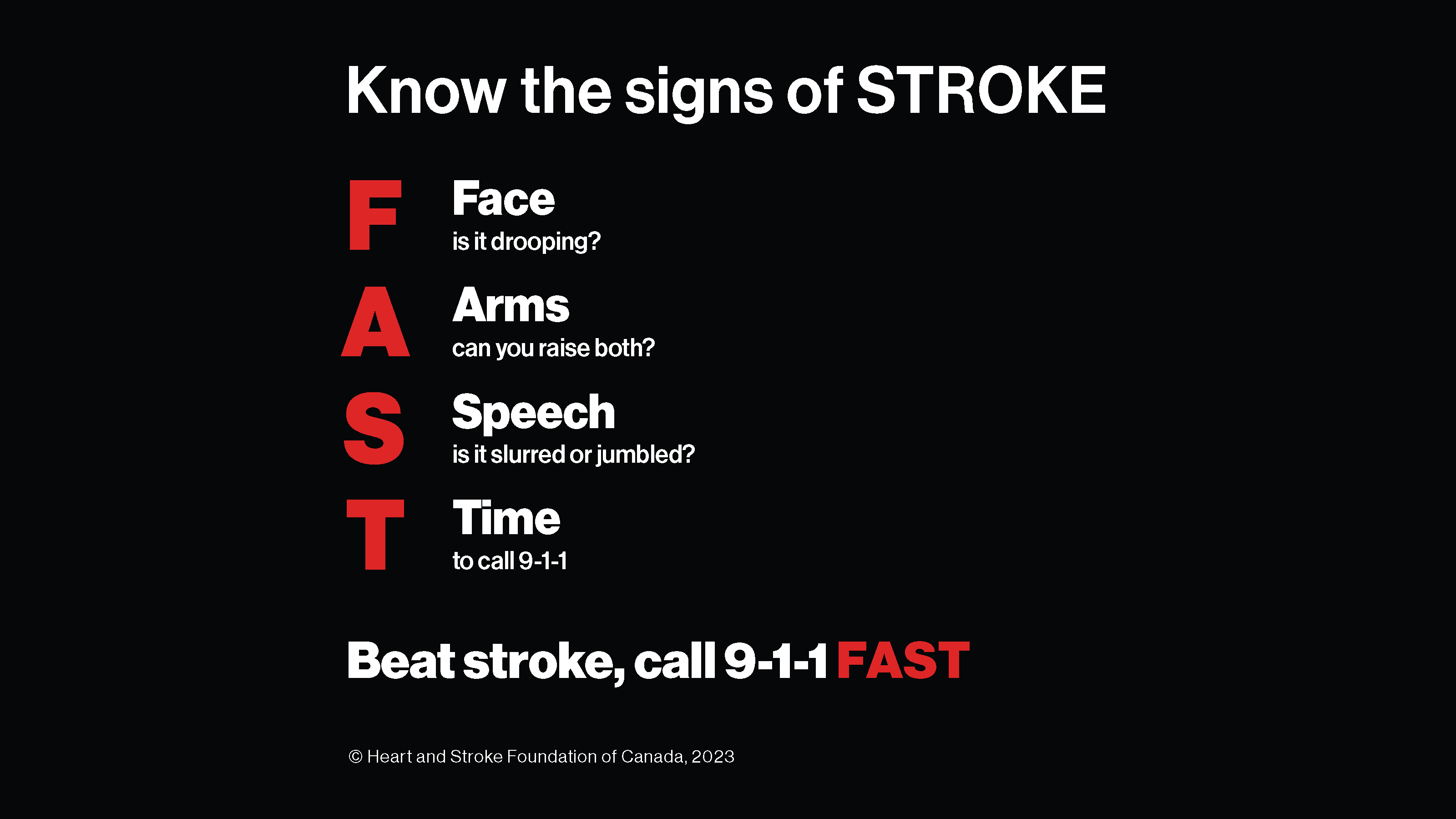 Signs of stroke Heart and Stroke Foundation