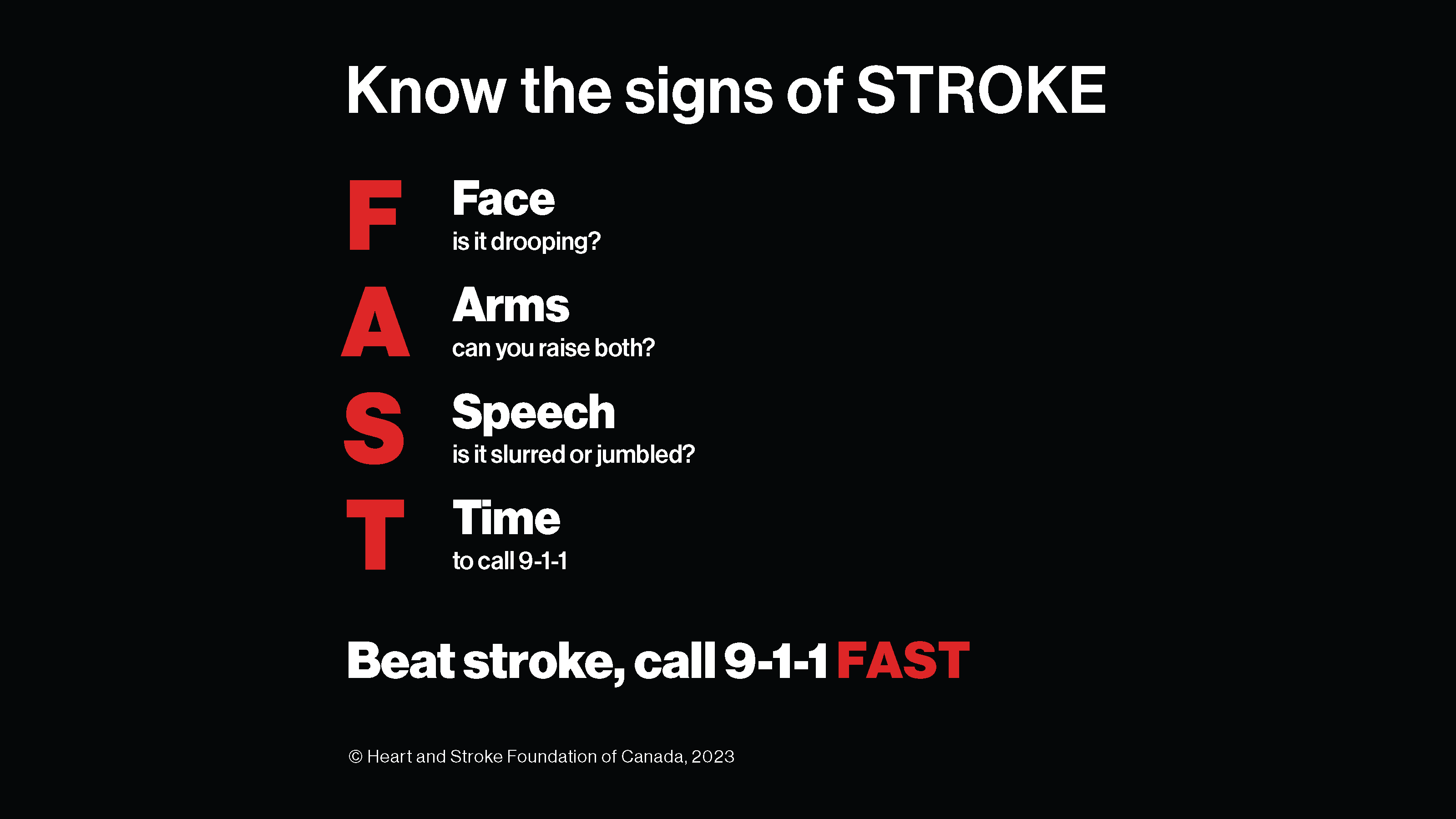 FAST signs of stroke