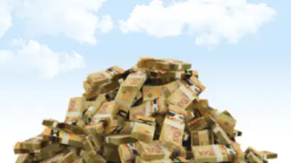 Image of a big pile of cash representing the Loyalty Prize of $50,000 cash. 