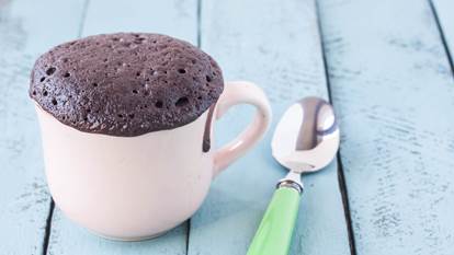 chocolate cake in a mug