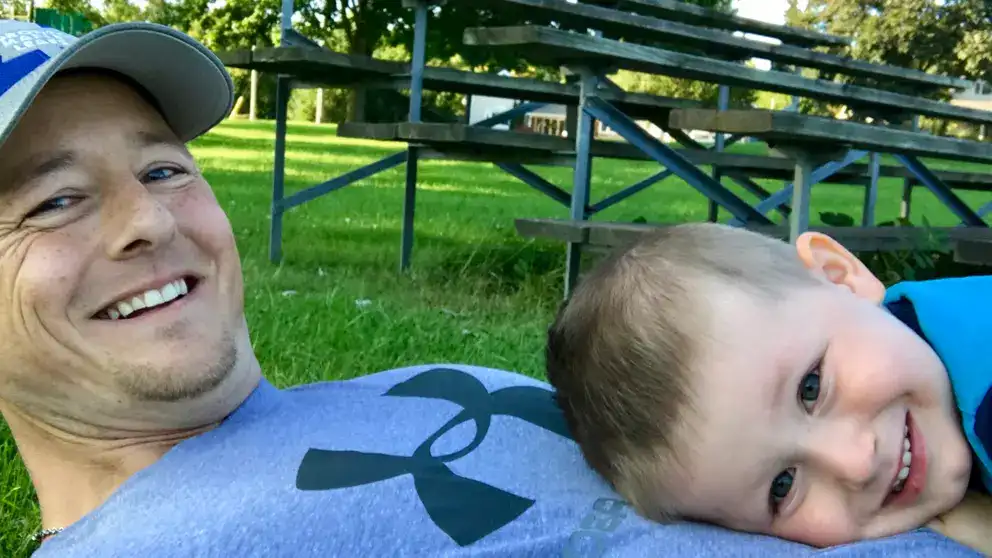 Jason Gaudette and son