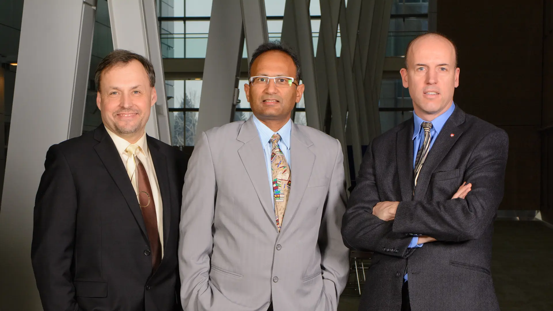 From left, Dr. Andrew Demchuk, Dr. Mayank Goyal and Dr. Michael Hill.