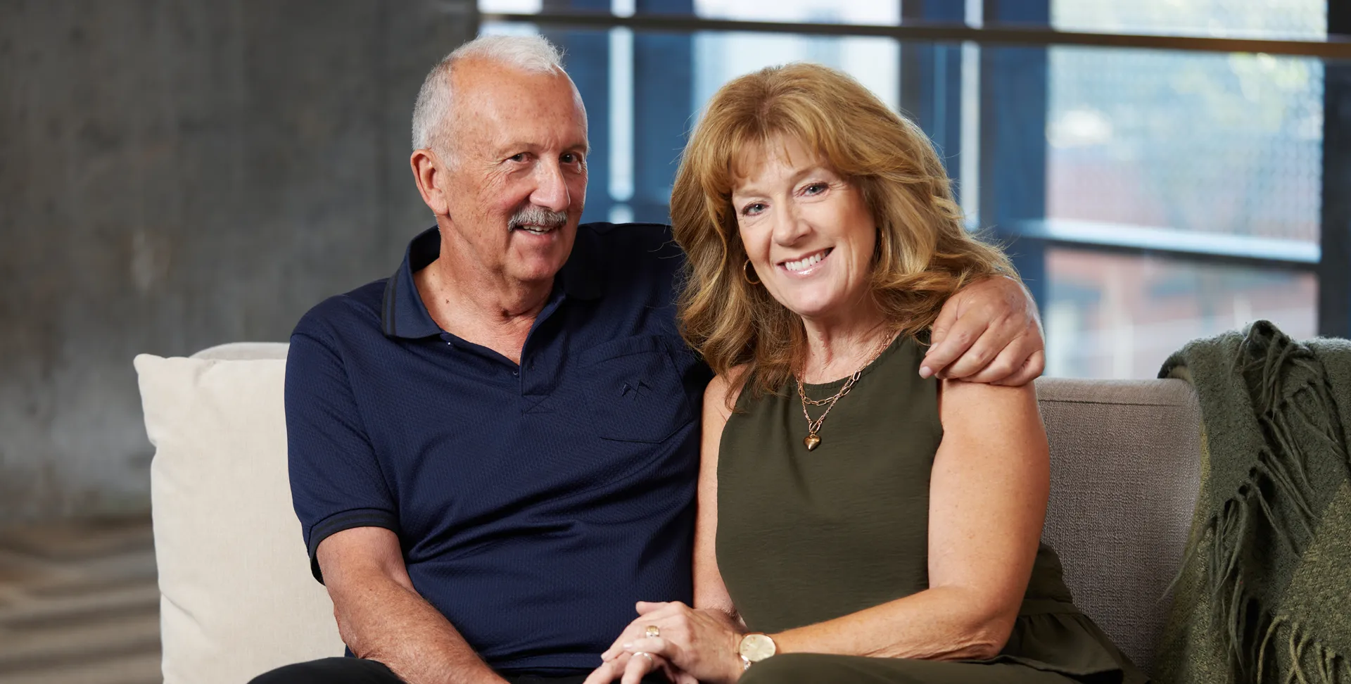 John Vipond, living with stroke, sitting with his wife Barb.