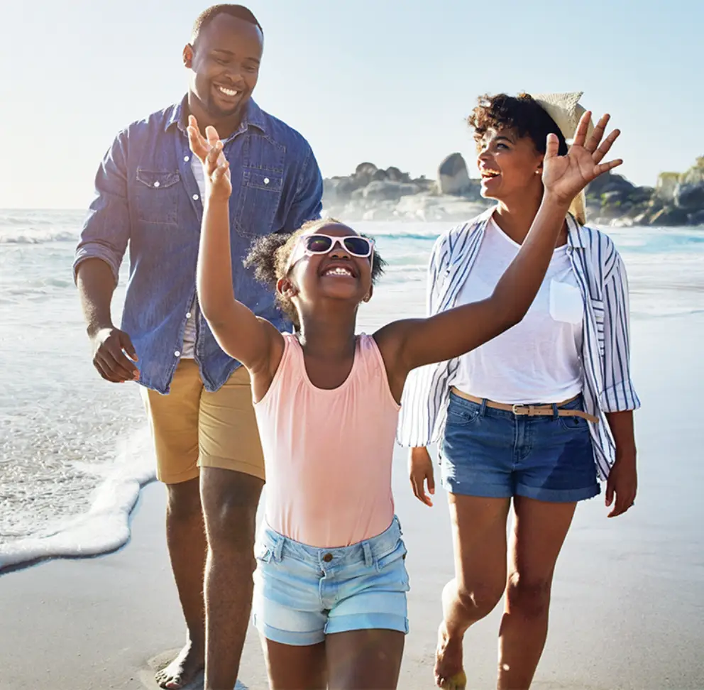 Happy family on the beach