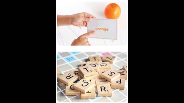 <p>1. Using flashcards can help </p>
<p>2. Use Scrabble tiles to spell out words</p>
<p>&nbsp;</p>