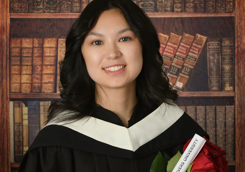 Abby graduating university.
