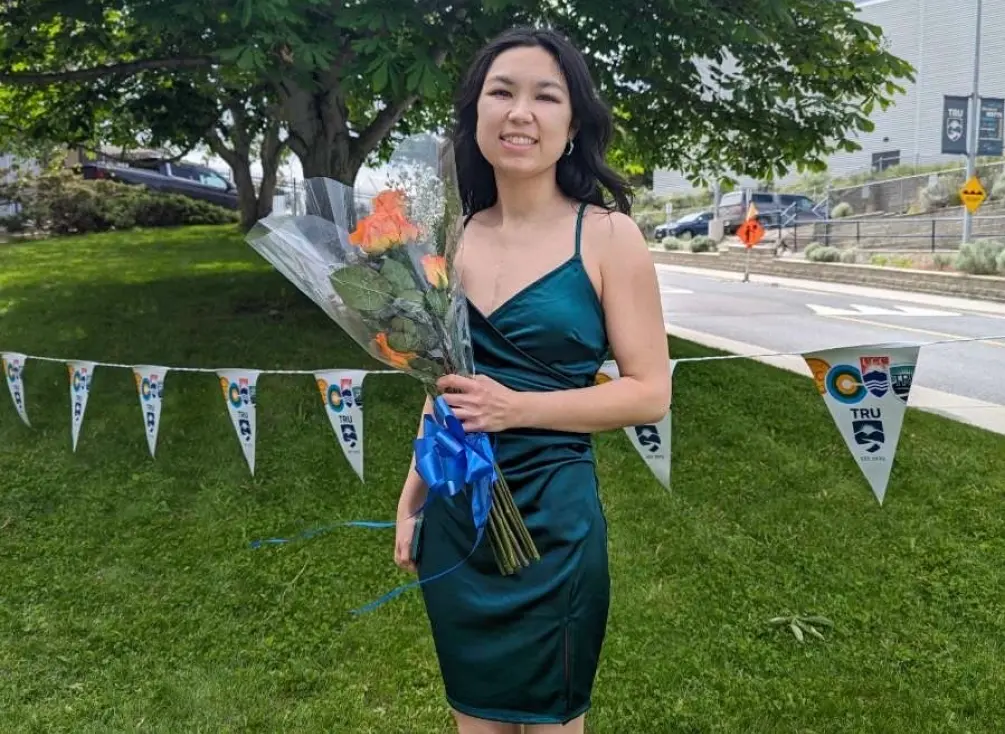 Abby as valedictorian of her high school. 