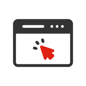 A computer webpage with a red arrow clicking on the page.
