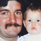 Vanessa Seath as a baby, pictured with her father