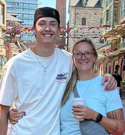 Amanda with her son.