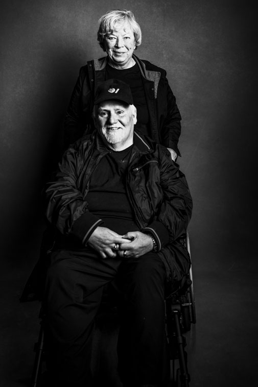 Black and white portrait of Chuck and Lorraine Ley