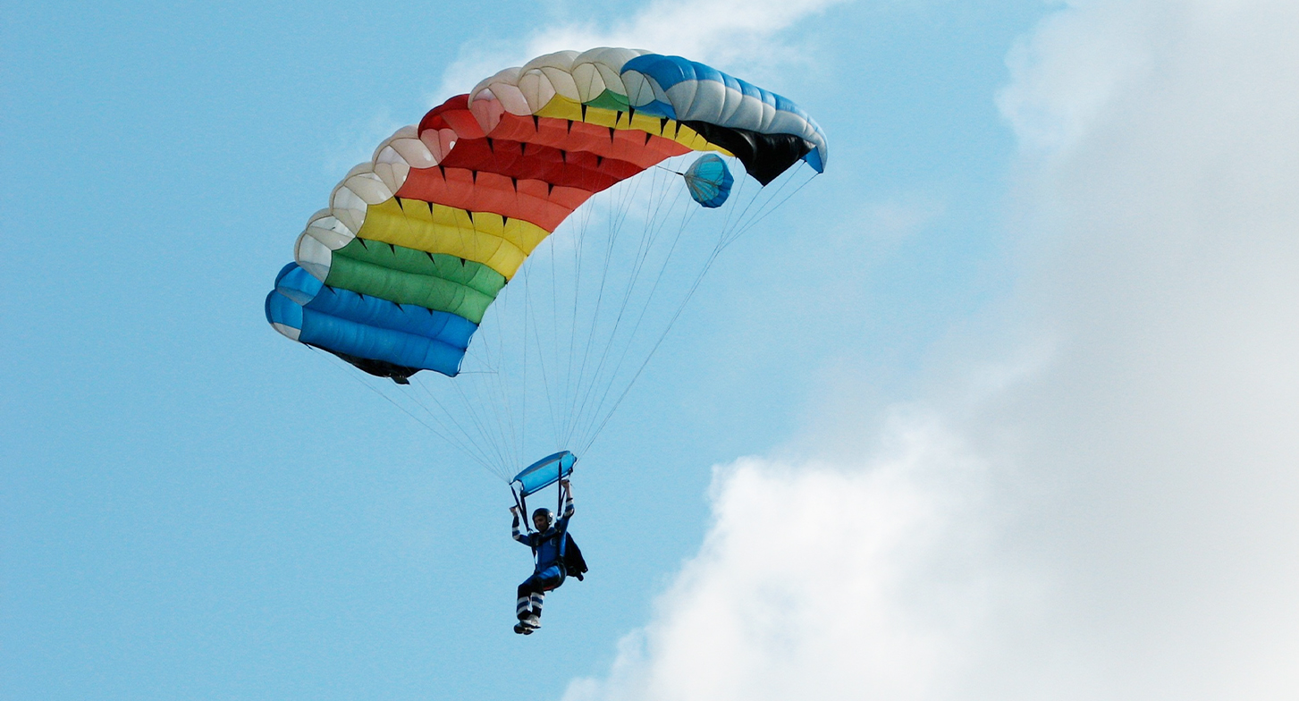 Dr. Doug Eyolfson in a hang glider