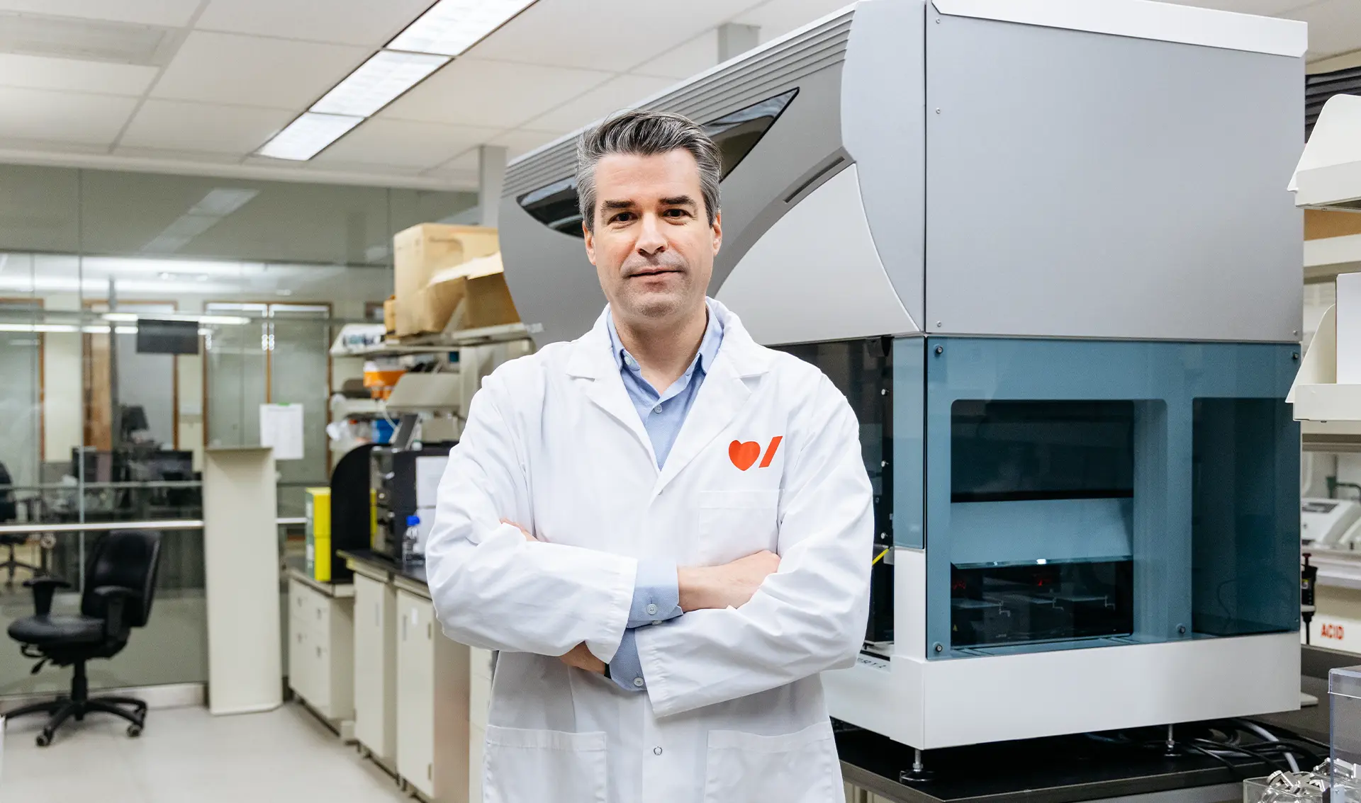 Dr. Guillaume Paré in the lab.