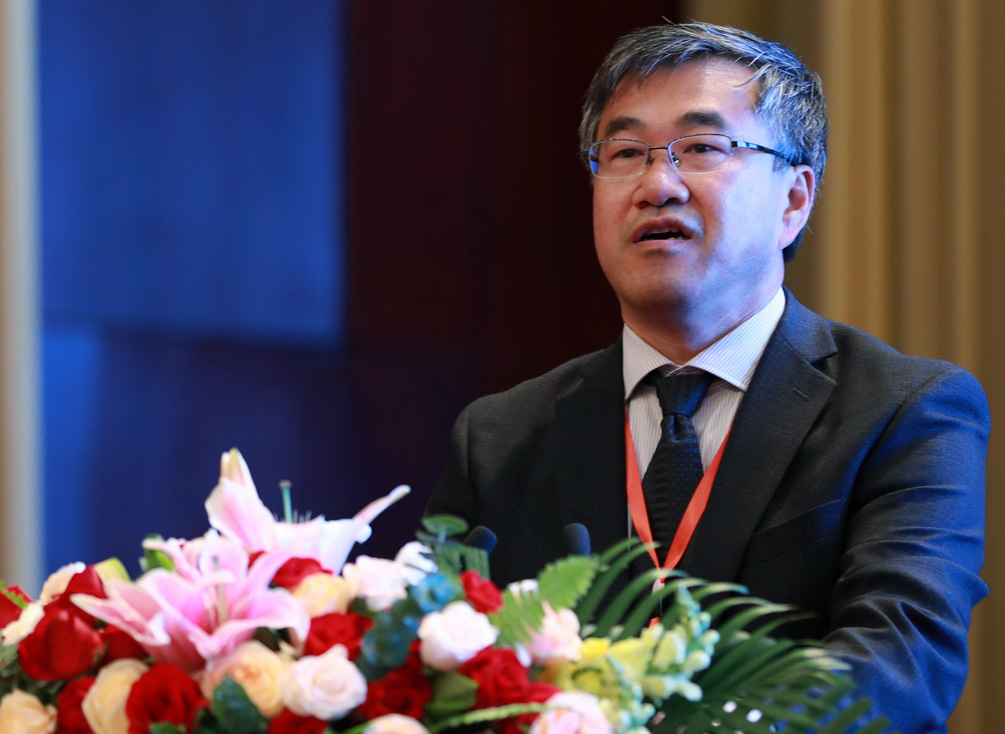 Doctor Ren-Ke Li delivering a presentation