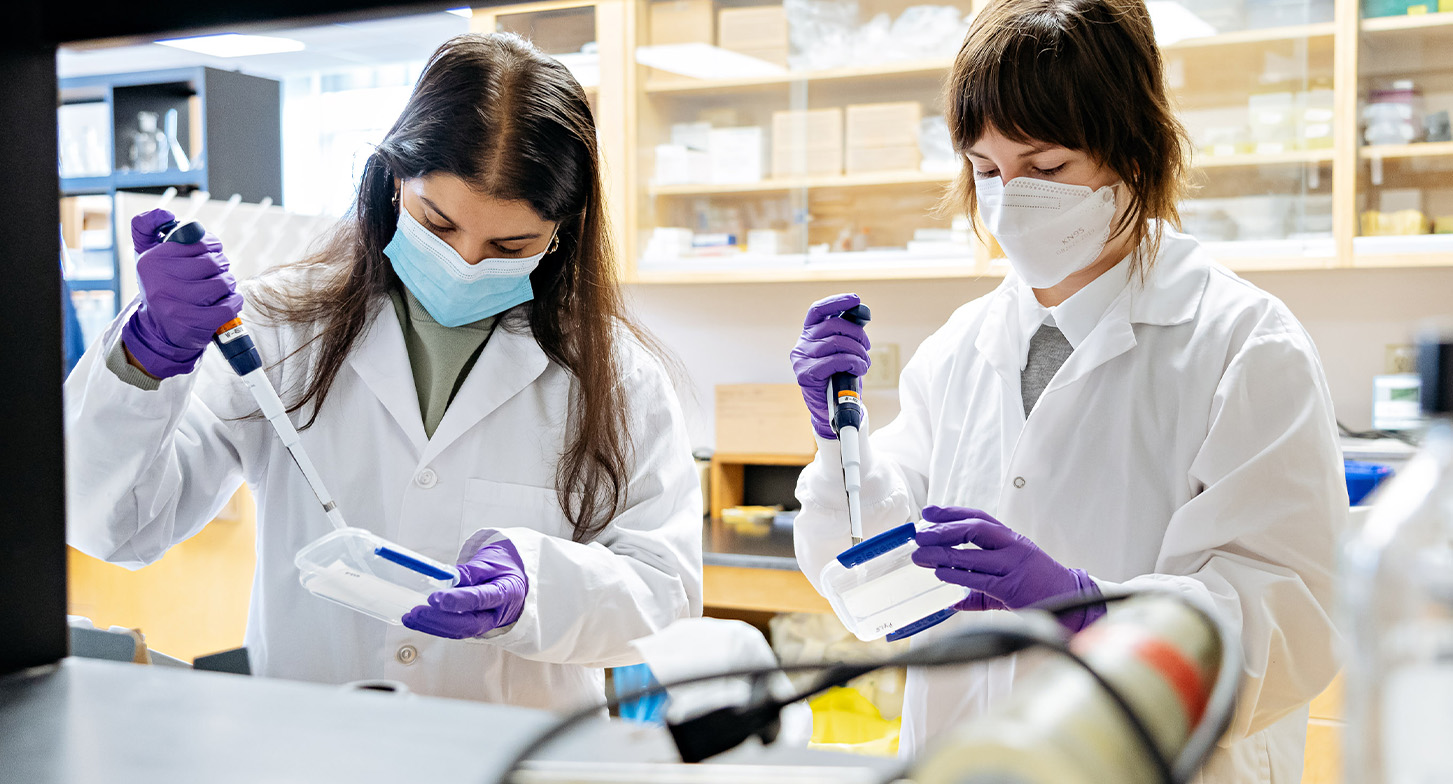 Dr. Glen Pyle’s researchers working at their lab