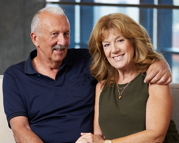 John Vipond, living with stroke, sitting with his wife Barb.