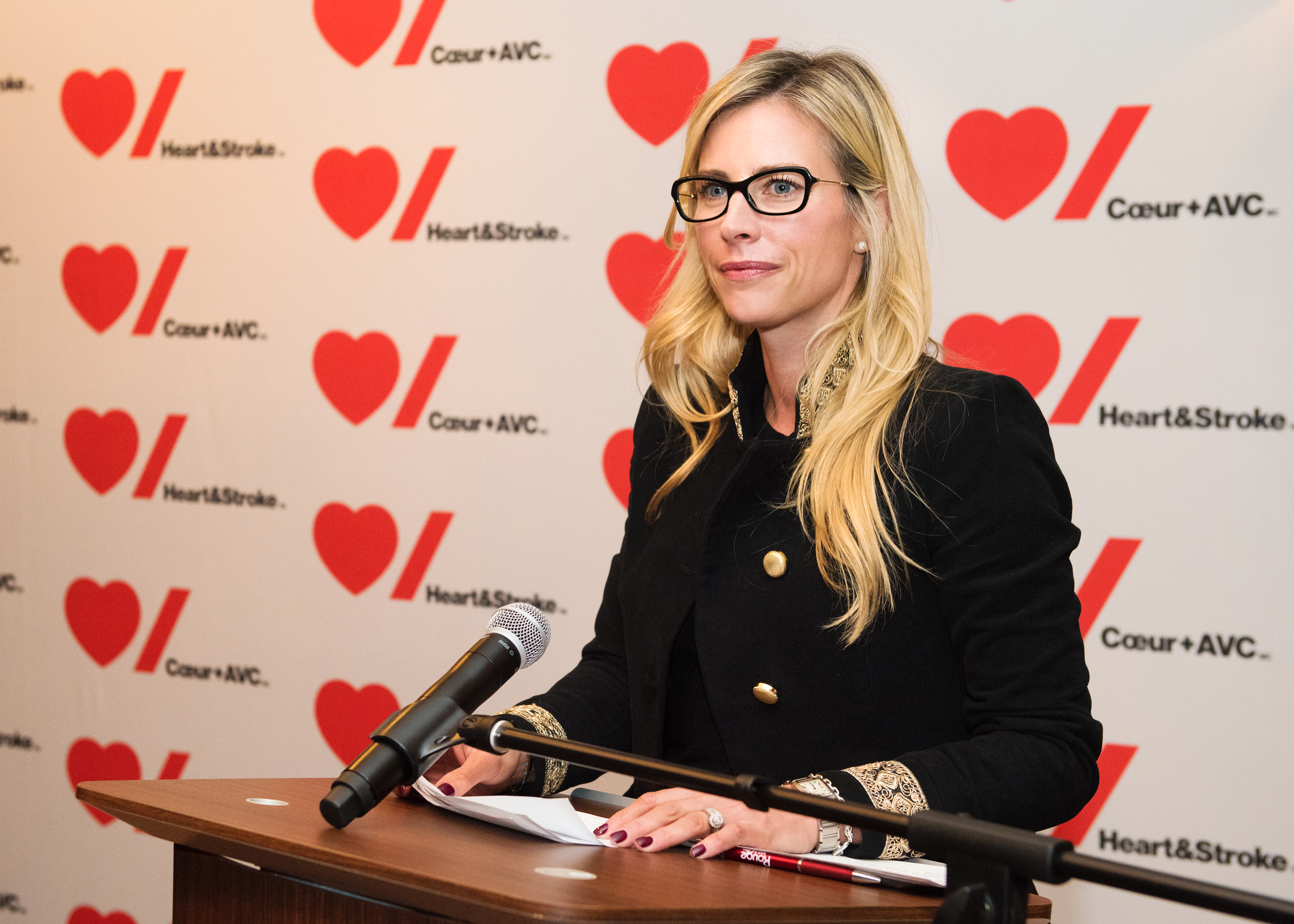 Julie du Page hosting the Heart Quebec evening in 2017.