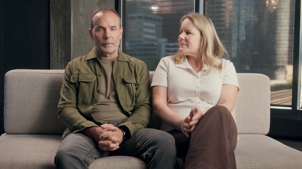 Mark Friesen, living with stroke, and his wife.