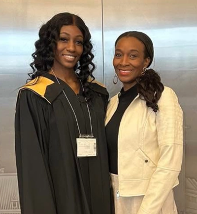 Natalie at her daughter Jaya’s graduation.