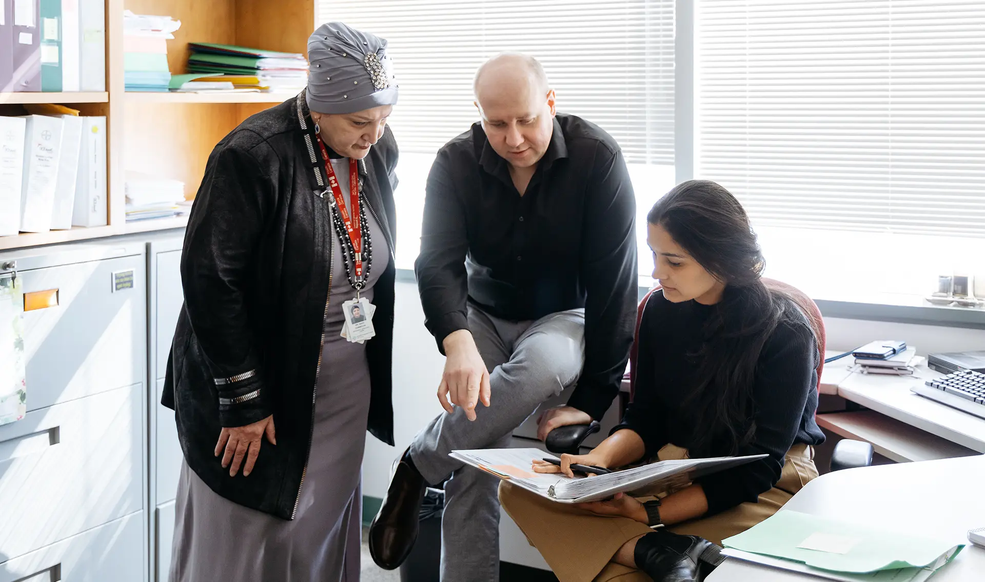 Dr. Nishita Singh talking to her team.