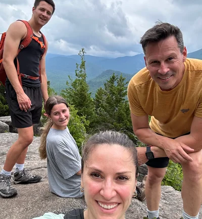 Family on a hike.