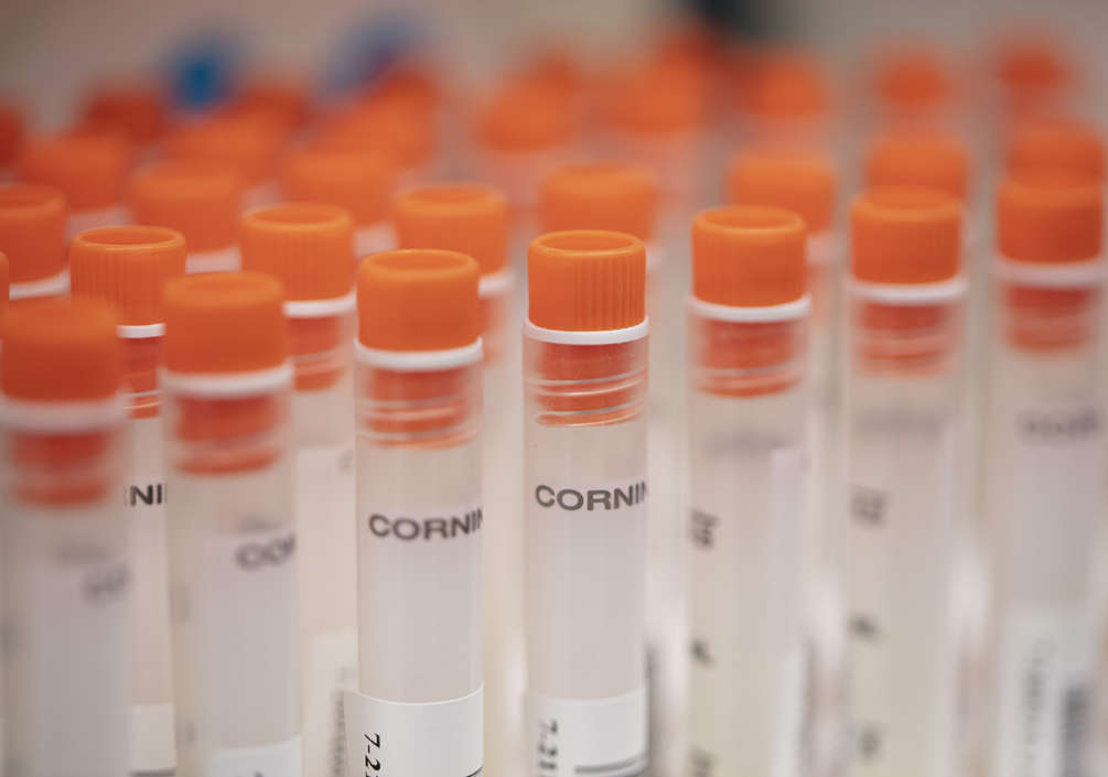 Close up shot of lab vials
